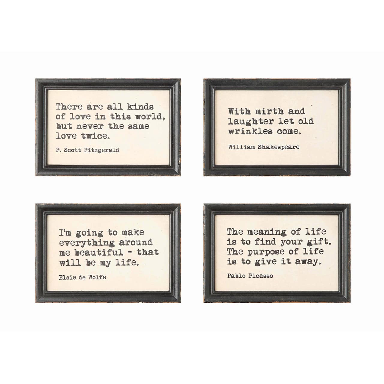 Wood Framed Wall D&#xE9;cor with Quotes Set